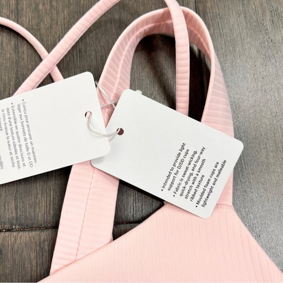 Lululemon Like a Cloud Ribbed Longline Bra D/DD Cup Strawberry Milkshake NWT - Picture 5 of 8